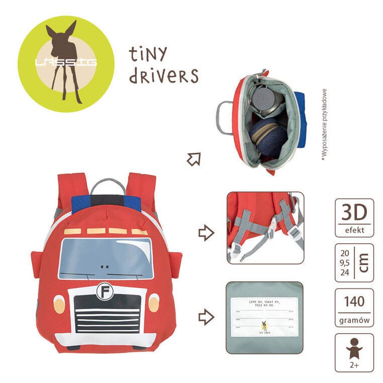 Plecak mini Tiny Drivers Wóz strażacki / Lassig