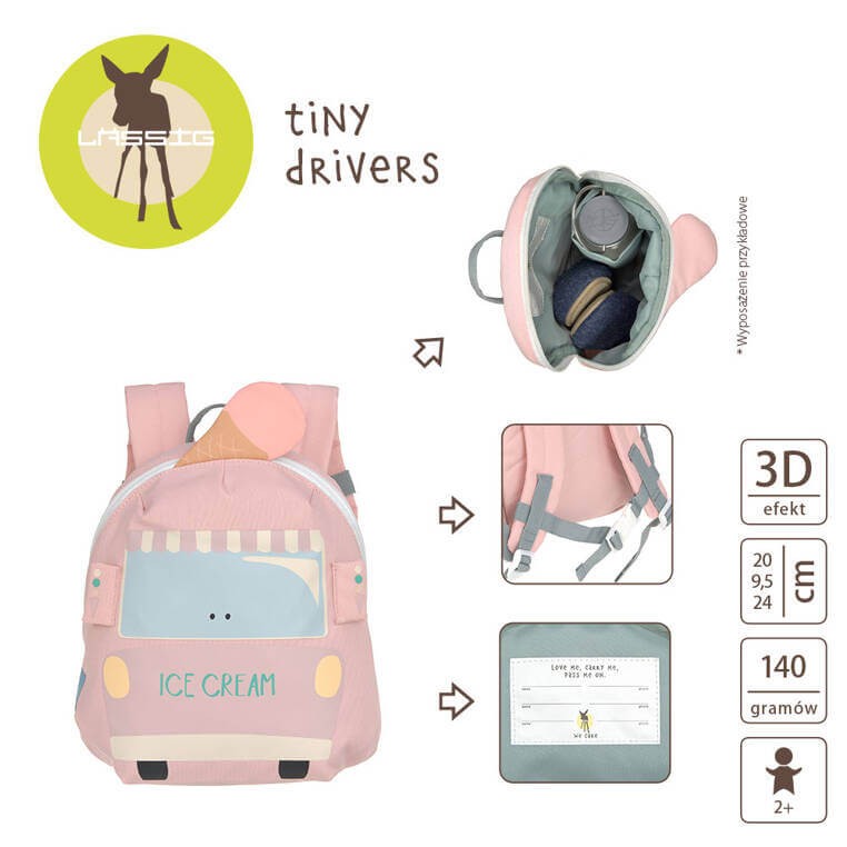 Plecak mini Tiny Drivers Samochód z lodami / Lassig