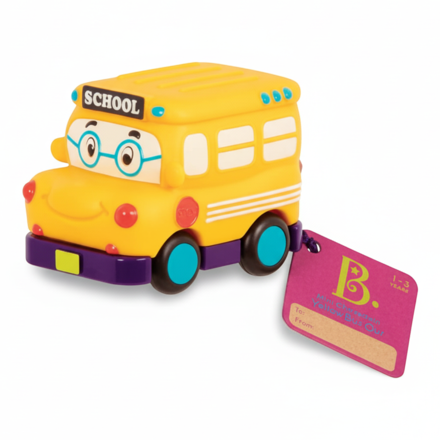 Mini Wheeee-ls! - mini autko z napędem: SZKOLNY AUTOBUS Yellow Bus Gus / B.Toys