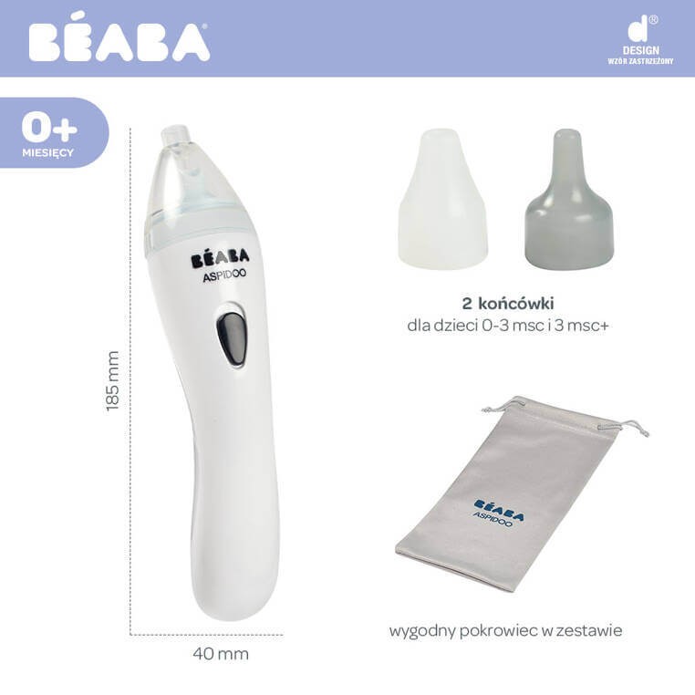 Elektroniczny ewolucyjny aspirator do nosa dla dzieci Aspidoo / Beaba