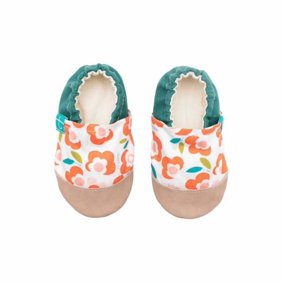 Kapcie do domu, żłobka, przedszkola - ORANGE FLOWERS / TITOT