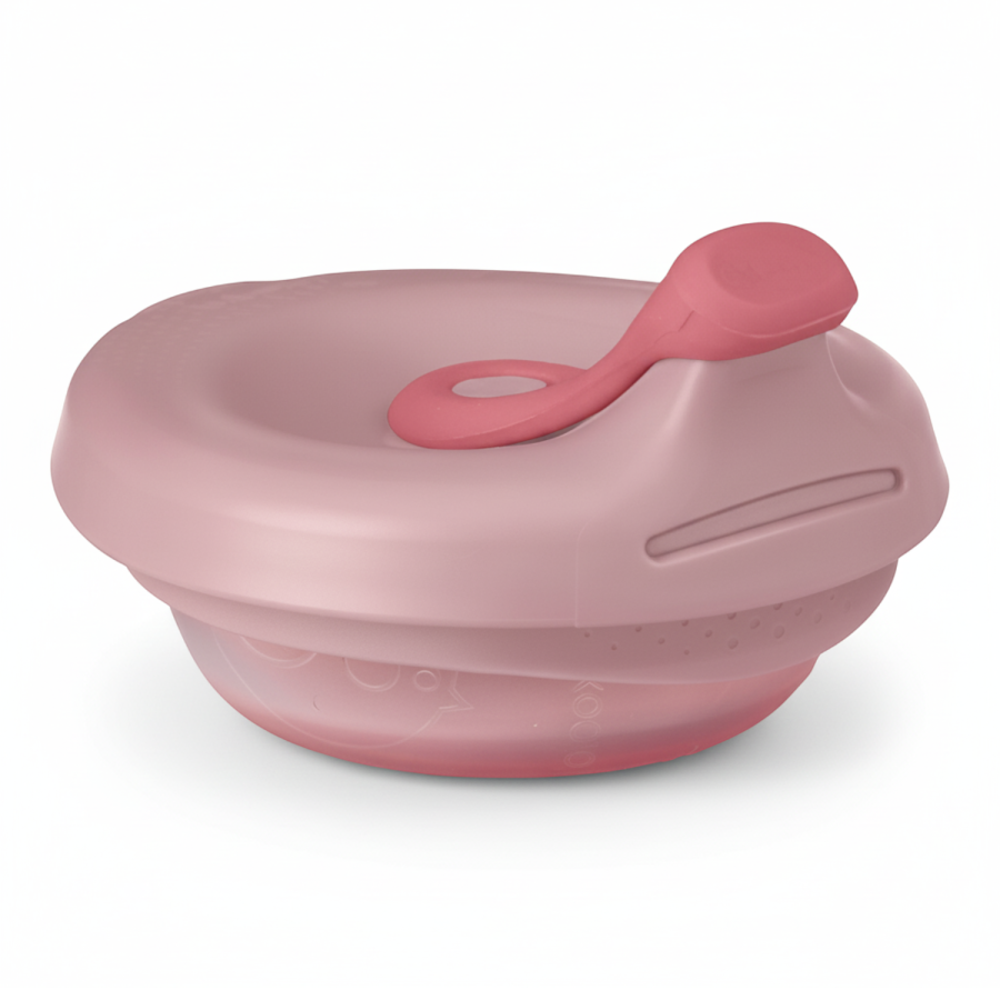 Silikonowa miseczka z pokrywką - róż / b.box fill+feed