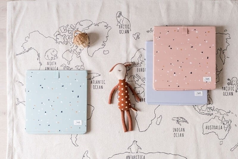 Pudełko na zabawki recycled - Terrazzo Clay / 3 Sprouts