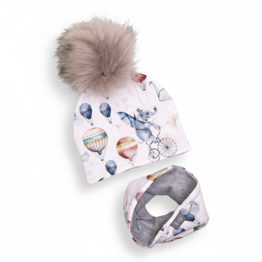 Zimowy komplet ocieplany CIRCUS z pomponem / UL&KA