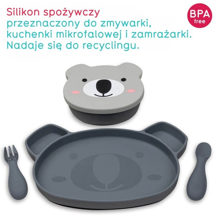 Zestaw obiadowy z przyssawkami - Grey / Tum Tum