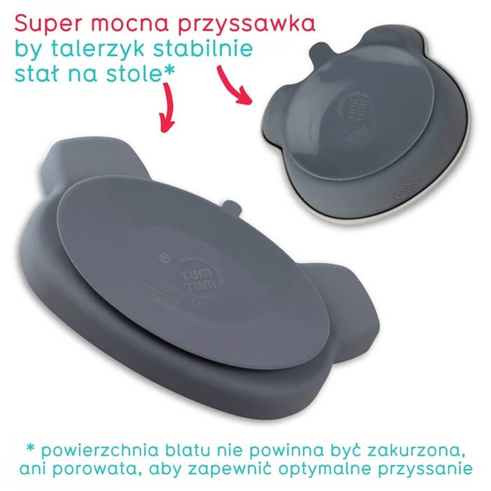 Zestaw obiadowy z przyssawkami - Grey / Tum Tum