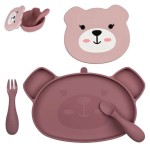 Zestaw obiadowy z przyssawkami - Pink Miś Betsy / Tum Tum
