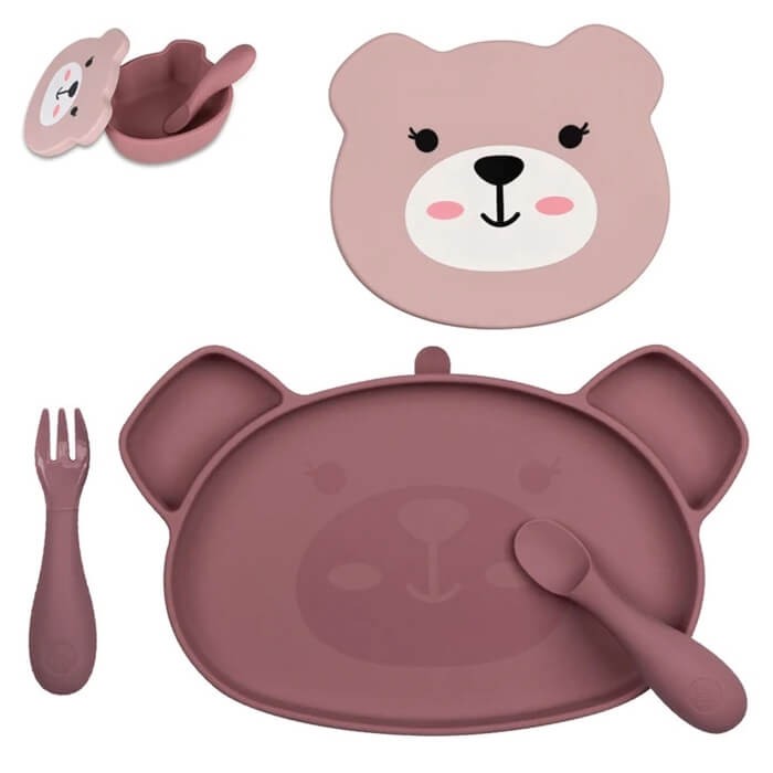Zestaw obiadowy z przyssawkami - Pink Miś Betsy / Tum Tum