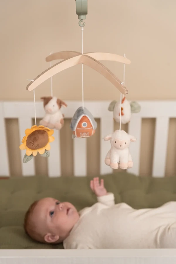 Drewniana karuzela do łóżeczka Little Farm / Little Dutch