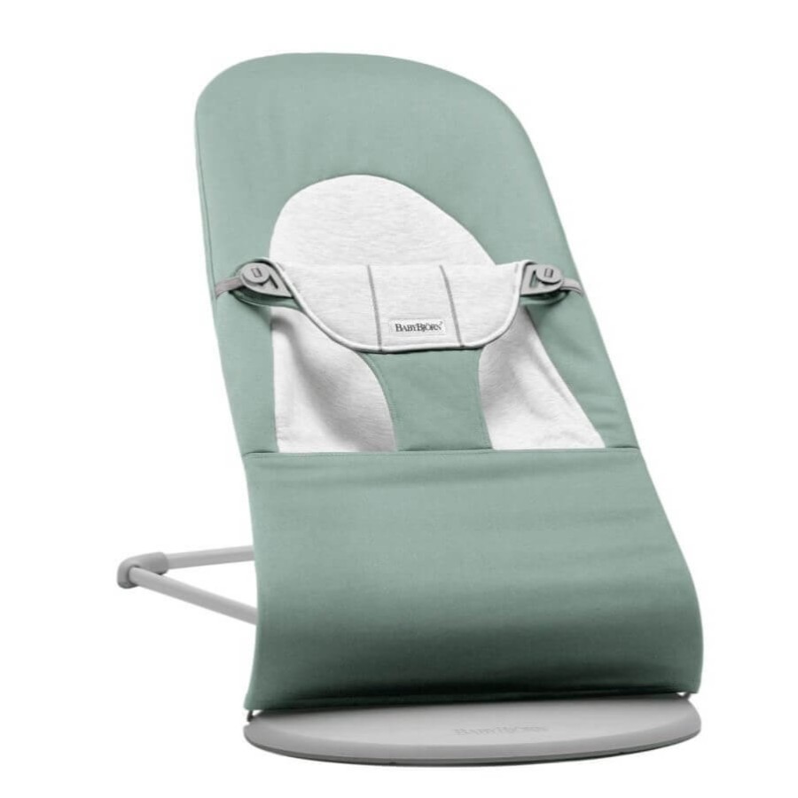 BABYBJORN - leżaczek BALANCE SOFT WOVEN JERSEY, light sage - grey