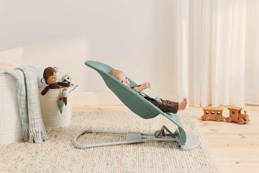 BABYBJORN - leżaczek BALANCE SOFT WOVEN JERSEY, light sage - grey