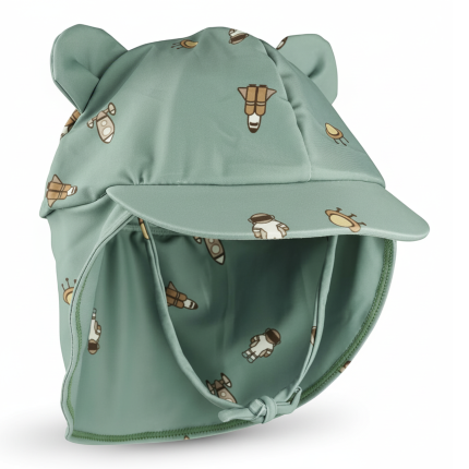 Czapeczka kąpielowa przeciwsłoneczna UV 50+ Space Light Green / Nuuroo