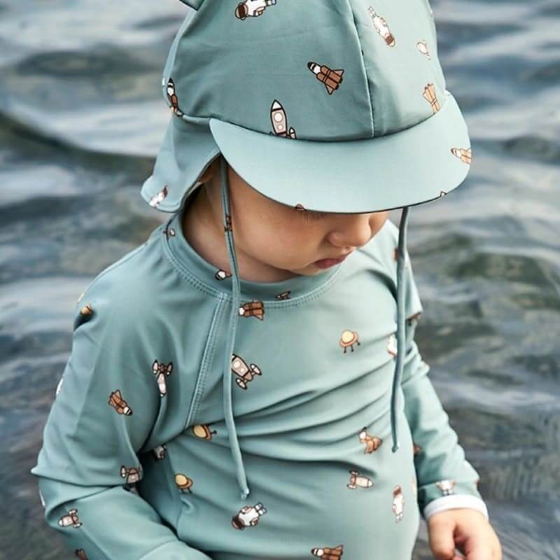 Czapeczka kąpielowa przeciwsłoneczna UV 50+ Space Light Green / Nuuroo