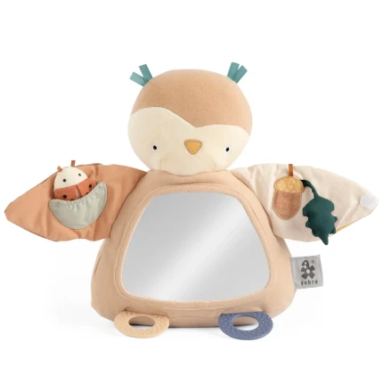 Zabawka aktywizująca z lusterkiem - Blinky the owl, maple beige / Sebra