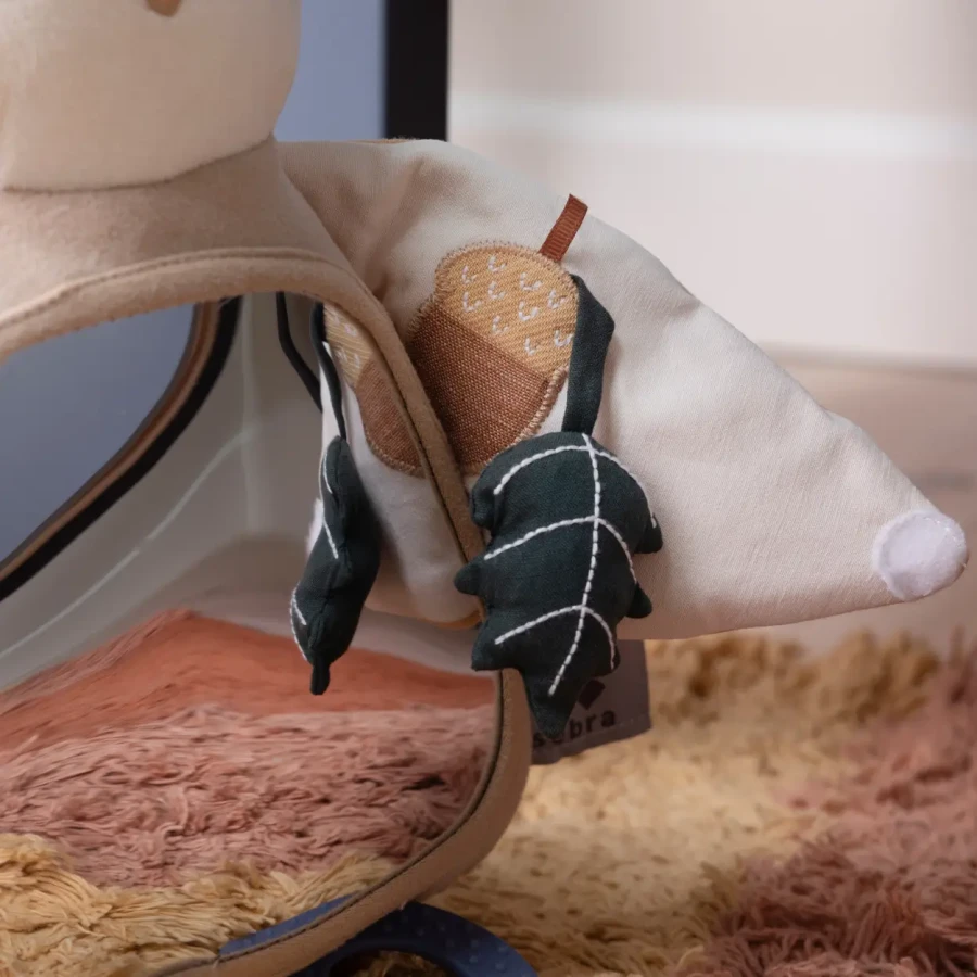 Zabawka aktywizująca z lusterkiem - Blinky the owl, maple beige / Sebra