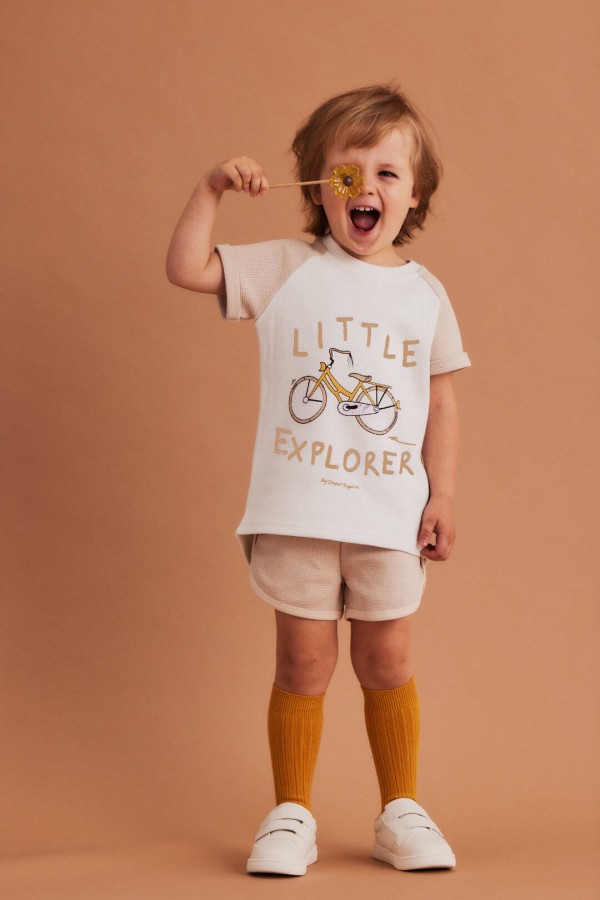 T-Shirt Wafelek - rower ecru / Dear Sophie