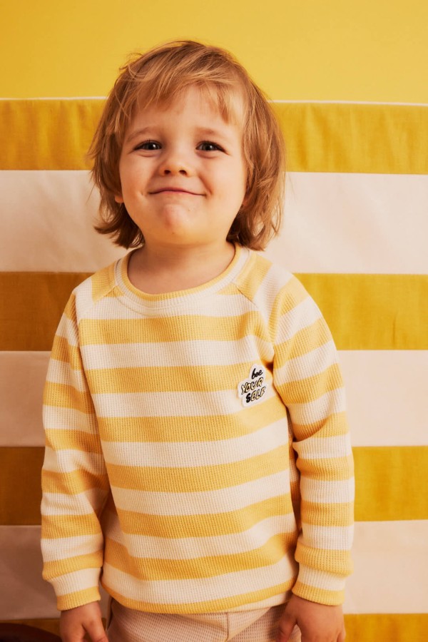 Longsleeve wafelek - żółte pasy / Dear Sophie