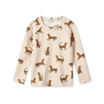 Koszulka kąpielowa UV z długim rękawem Noah - Leopard, sandy / Liewood