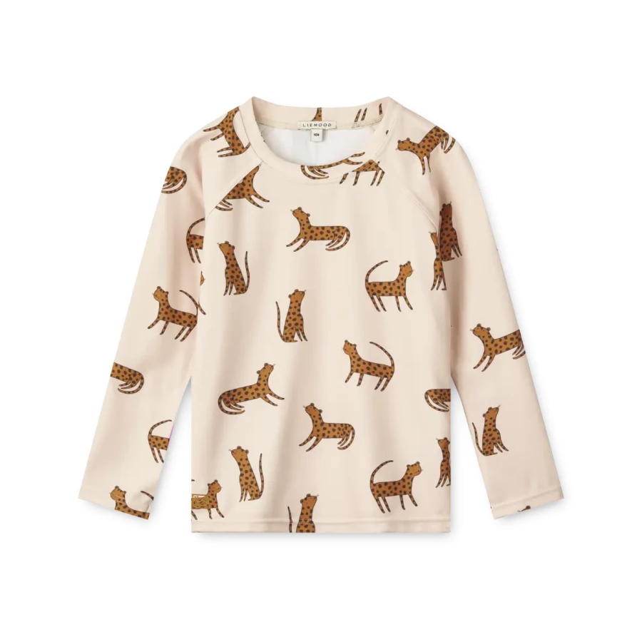 Koszulka kąpielowa UV z długim rękawem Noah - Leopard, sandy / Liewood