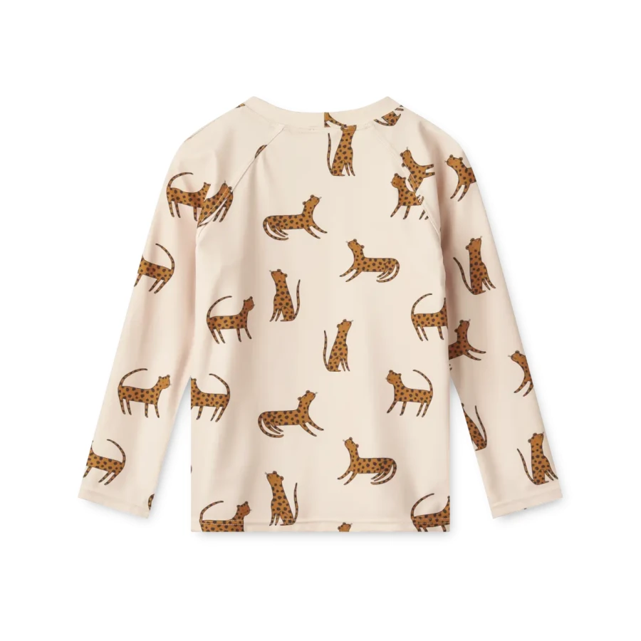 Koszulka kąpielowa UV z długim rękawem Noah - Leopard, sandy / Liewood
