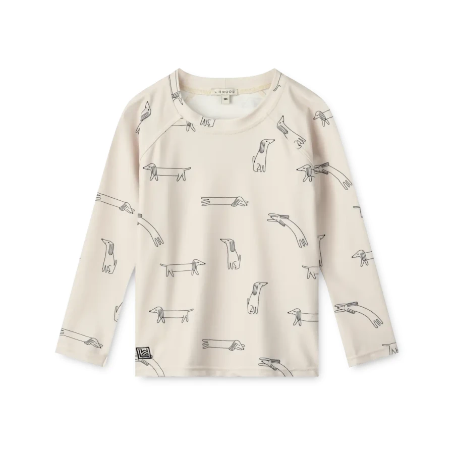 Koszulka kąpielowa UV z długim rękawem Noah - Dog, sandy / Liewood