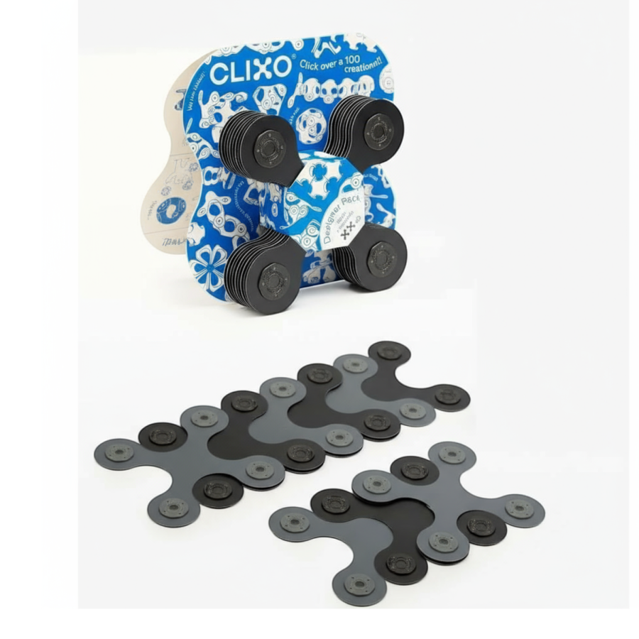 Układanka magnetyczna CLIXO Designer Pack, czarno-szary