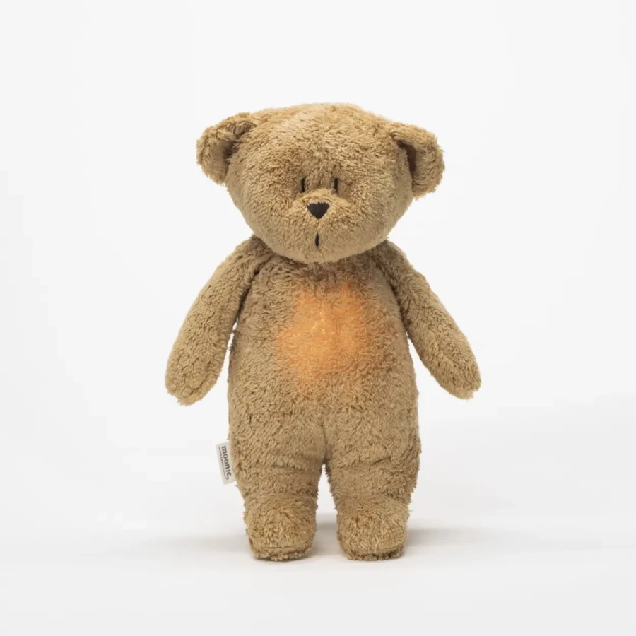 Moonie NATUR - szumiący miś z lampką - CAPPUCCINO