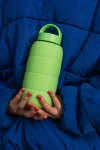 Szklana butelka do monitorowania dziennego nawodnienia Puffer Bottle - LIME / BINK