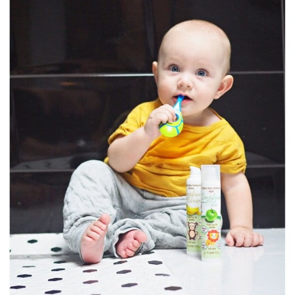 Organiczna pasta do zębów bez fluoru z ksylitolem i aloesem dla dzieci 0-3 lata jabłkowa 50ml / Azeta Bio