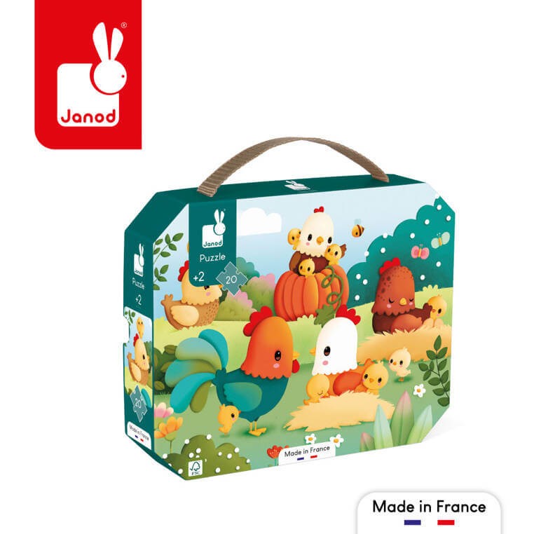 Puzzle w walizce Witajcie na farmie 20 elementów / Janod