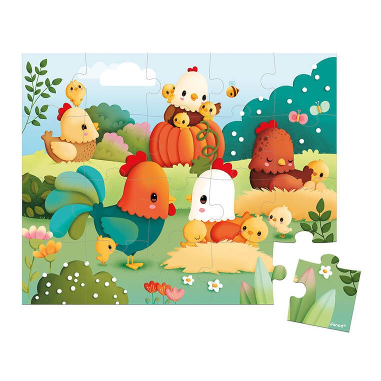 Puzzle w walizce Witajcie na farmie 20 elementów / Janod