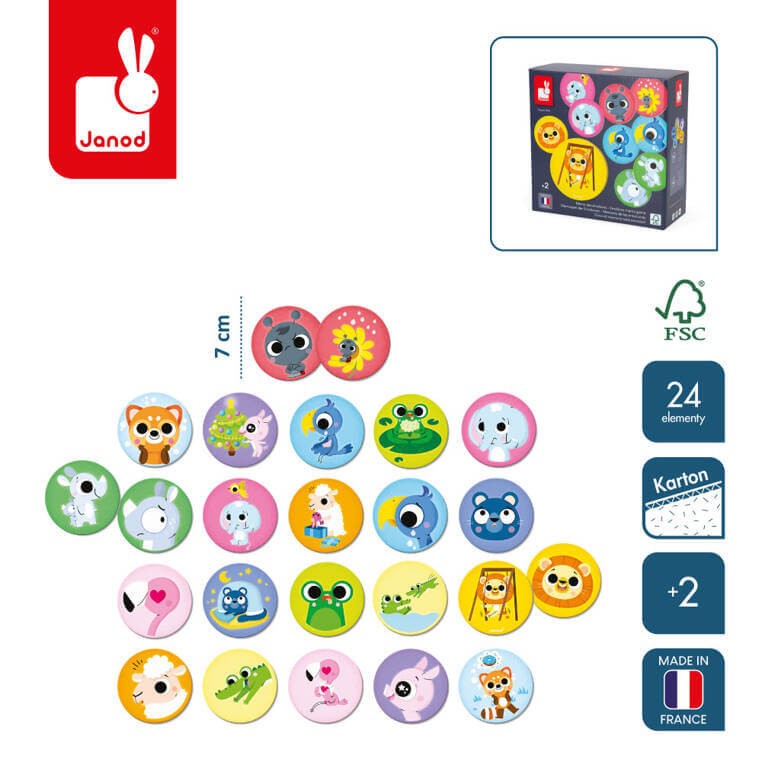 Gra memory Emocje 24 elementy / Janod J05826