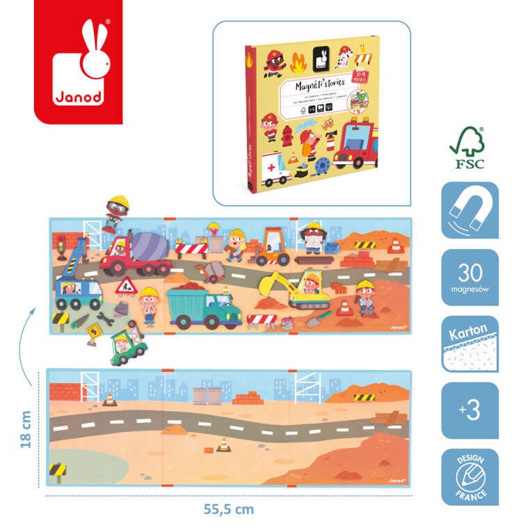 Magnetyczna układanka Magneti'stories Strażacy 3+ / Janod