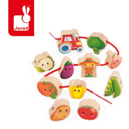 Nawlekanka z drewnianymi warzywami Farma / Janod