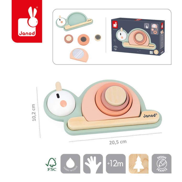 Drewniana układanka sensoryczna Ślimak Sweet Cocoon / Janod