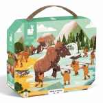 Puzzle panoramiczne w walizce Prehistoria 100 elementów / Janod