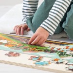 Puzzle panoramiczne w walizce Prehistoria 100 elementów / Janod