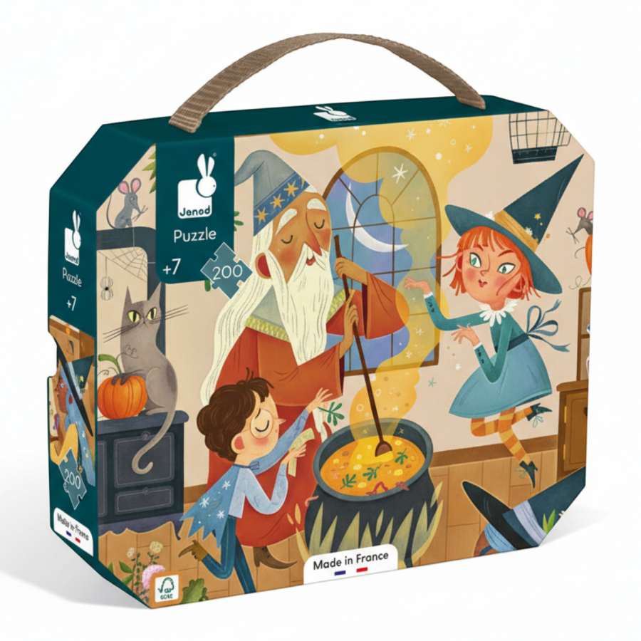 Puzzle w walizce Czary 200 elementów / Janod