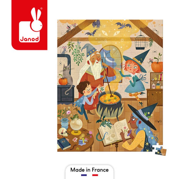 Puzzle w walizce Czary 200 elementów / Janod