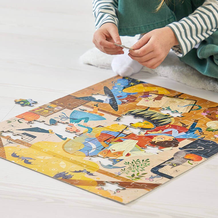 Puzzle w walizce Czary 200 elementów / Janod