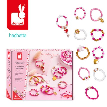 Zestaw kreatywny do tworzenia biżuterii Pierścionki z koralików / Janod