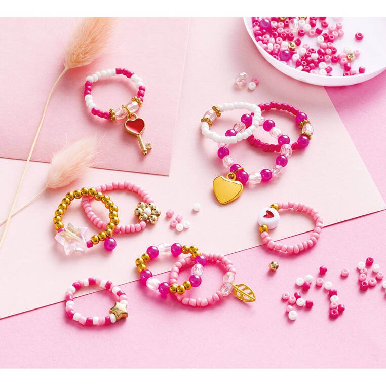 Zestaw kreatywny do tworzenia biżuterii Pierścionki z koralików / Janod