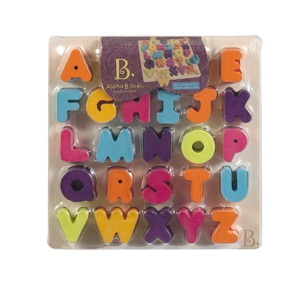 AlphaB.tical – drewniane puzzle ALFABET LITERKI – nowa wersja / B.Toys BX2096GZ