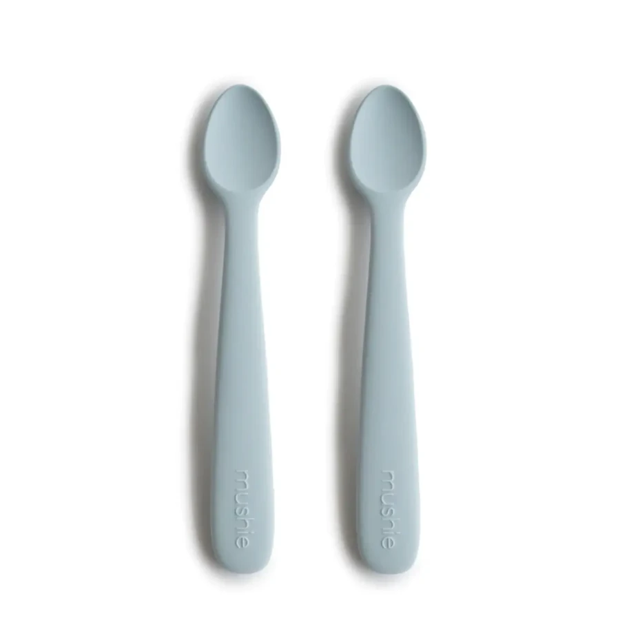 Łyżeczki sylikonowe do nauki samodzielnego jedzenia - Powder Blue / Mushie