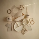 Talerzyk sylikonowy z przyssawką - Ivory / Mushie