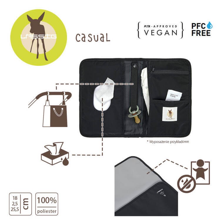 Przewijak podróżny z etui na akcesoria black / Lassig Casual Label