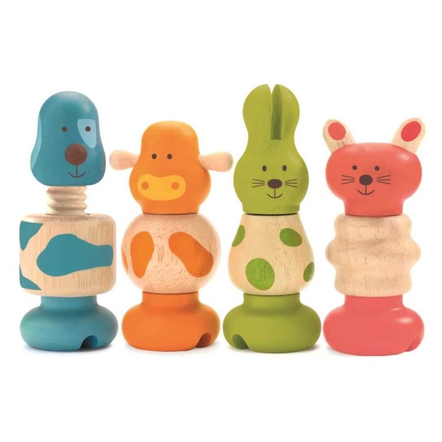 Drewniana zabawka śrubki -zwierzaki / Djeco