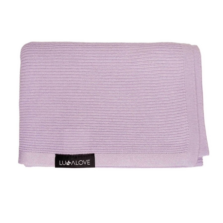 Lekki, dzianinowy kocyk - mgiełka lawenda / Lullalove