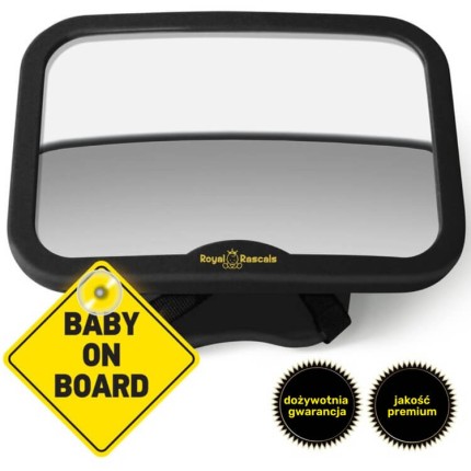 Lusterko do samochodu dla dziecka, czarne / Royal Rascals