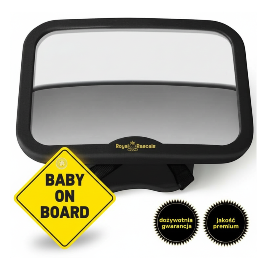 Lusterko do samochodu dla dziecka, czarne / Royal Rascals